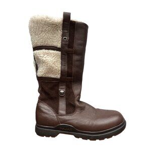 Pajar Canada Après-Ski Boots Brown Leather Suede Faux-Fur Lining Side Zip 9